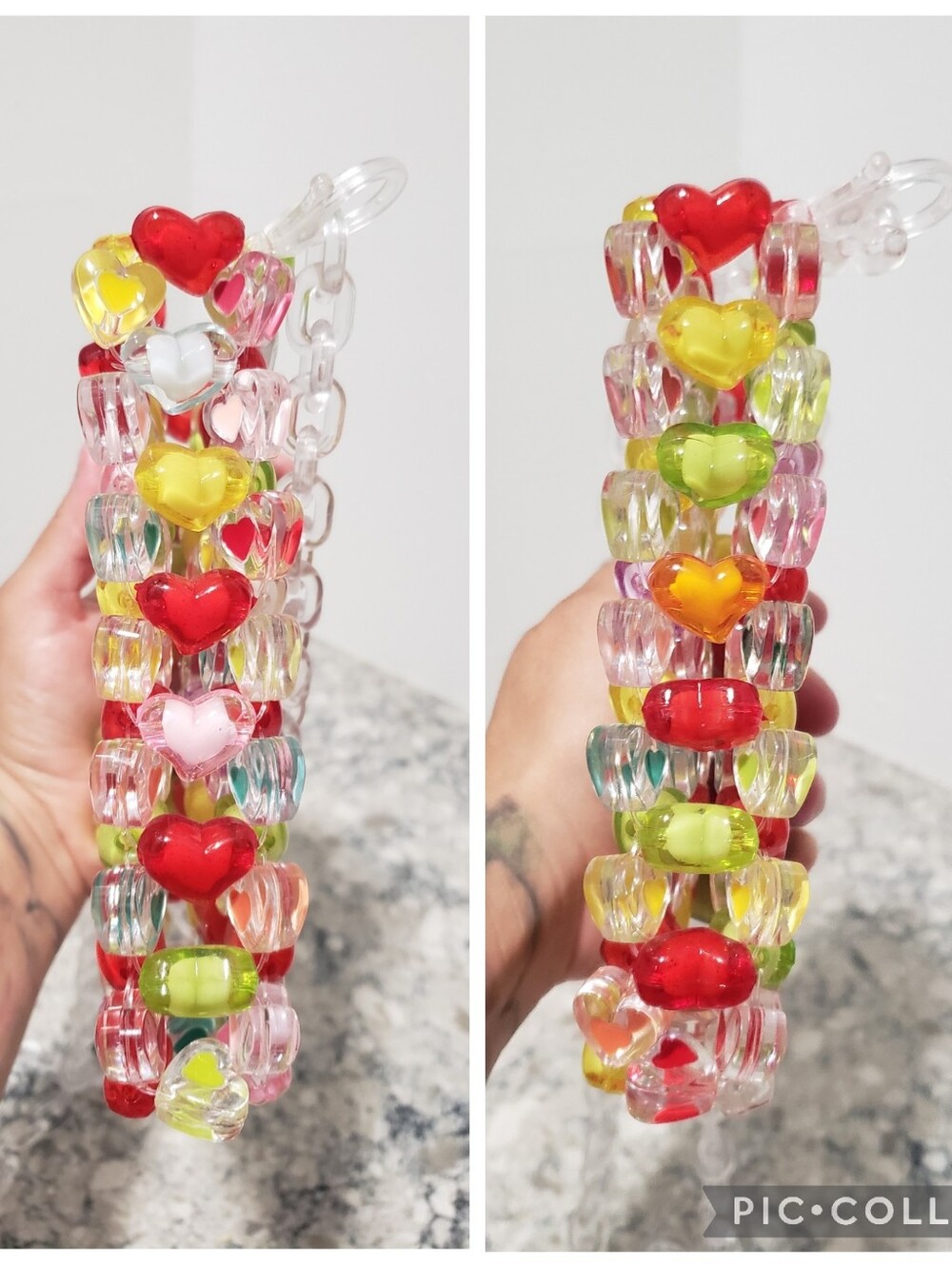 Lola + The Boys Candy Heart Beaded Multicolor Mini Crossbody Bag Phone Pouch - Picture 4 of 7